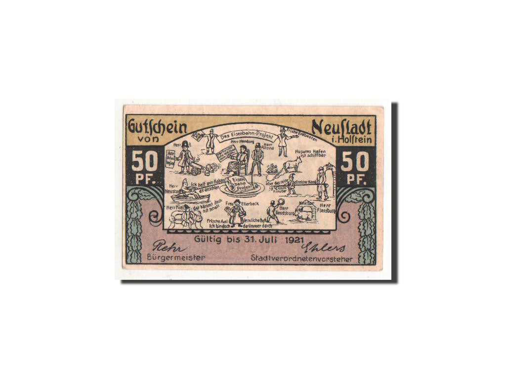 Germany, Neustadt i. Holstein, 50 Pfennig, maison, UNC(65-70), Mehl:963