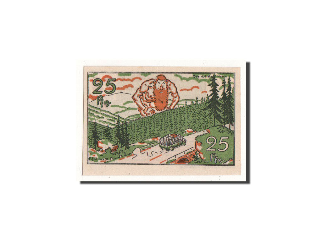 Banknote, Germany, Braunschweig, 25 Pfennig, transport, 1921, 1921-07-01