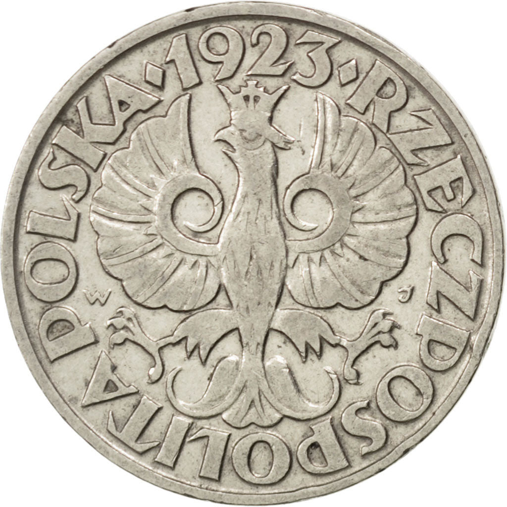 POLAND, 20 Groszy, 1923, KM #12, AU(50-53), Nickel, 20, 2.94