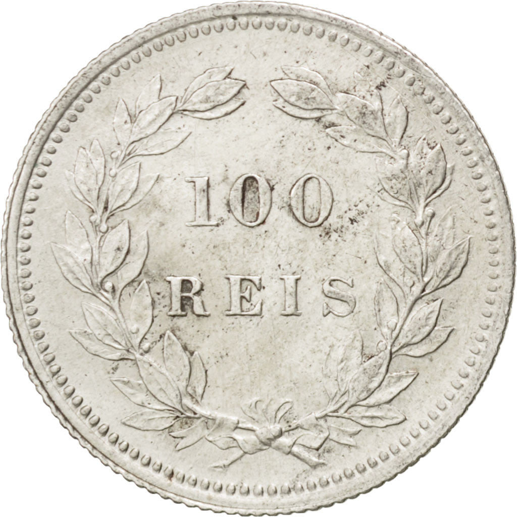 Portogallo, Carlos I, 100 Reis, 1893, BB+, Argento, KM:531