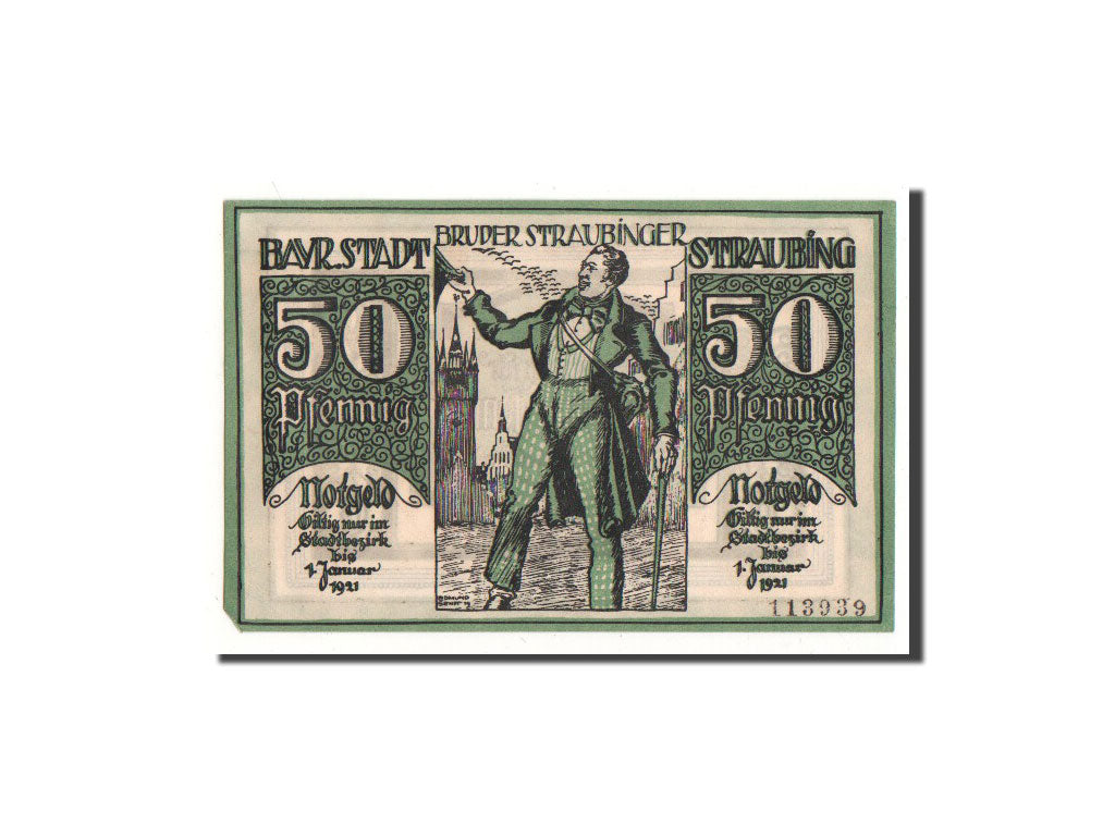 Banknote, Germany, Straubinger, 50 Pfennig, personnage, 1918, 1918-10-01