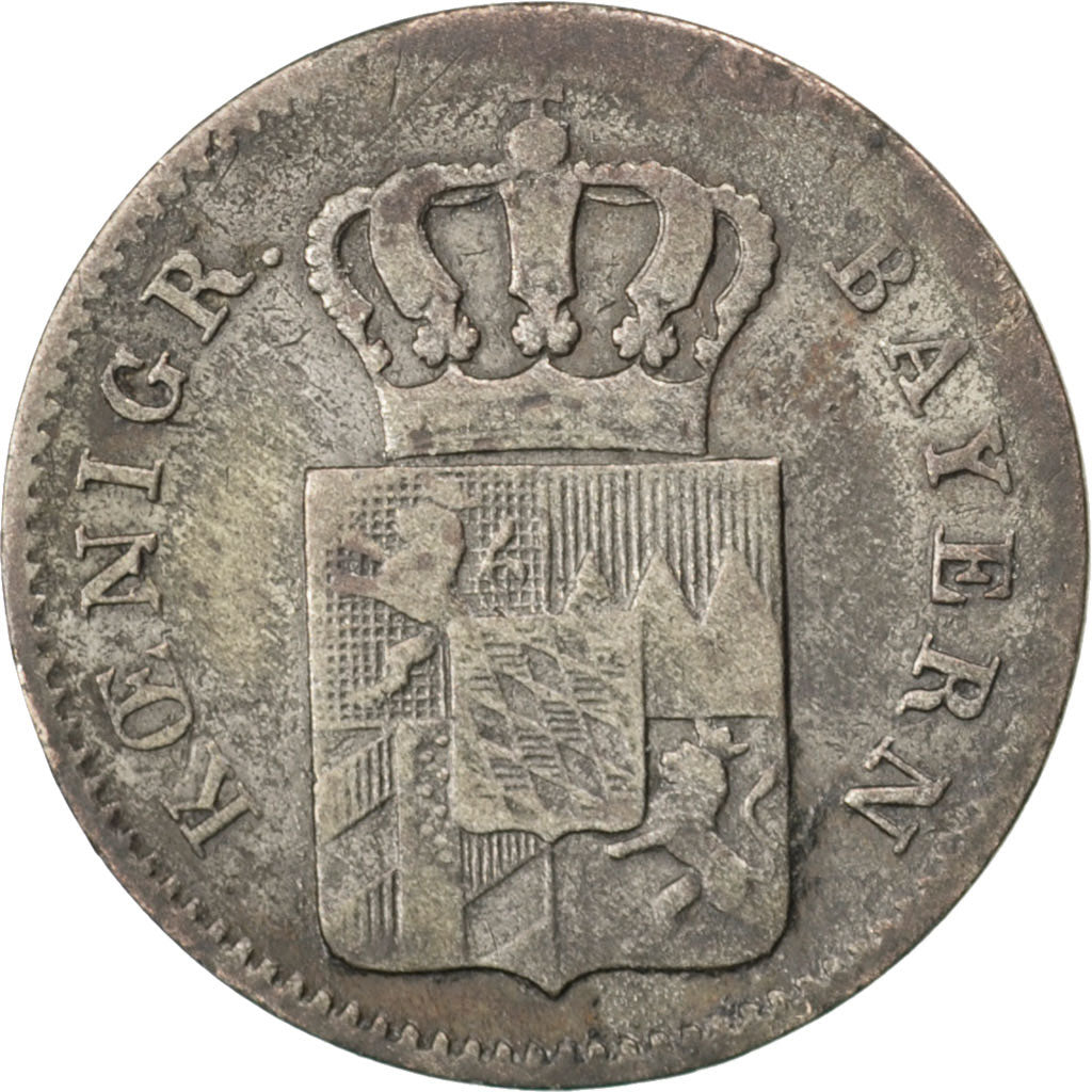 GERMAN STATES, 3 Kreuzer, Groschen, 1850, KM #800, EF(40-45), Silver, 1.20