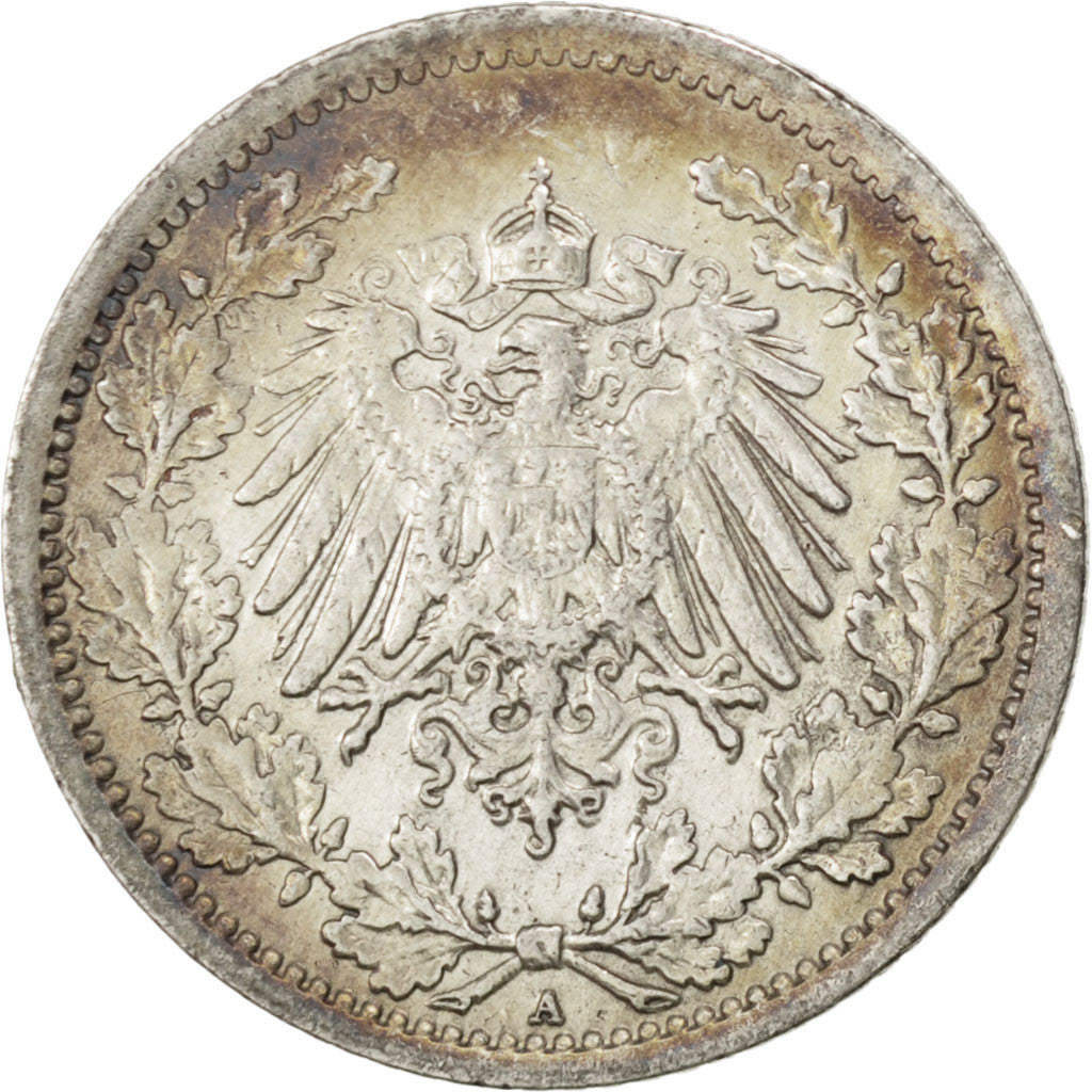 Münze, GERMANY - EMPIRE, 1/2 Mark, 1917, Berlin, SS+, Silber, KM:17