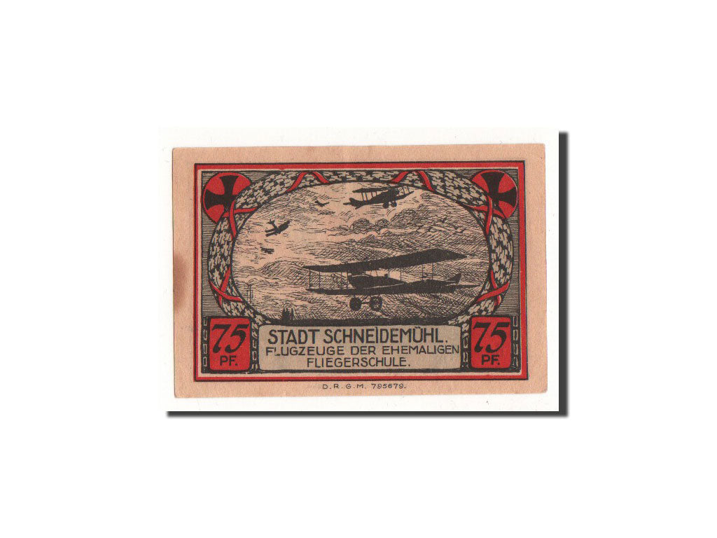 Germany, Schneidemuhl, 75 Pfennig, avion, UNC(65-70), Mehl:1191.2b