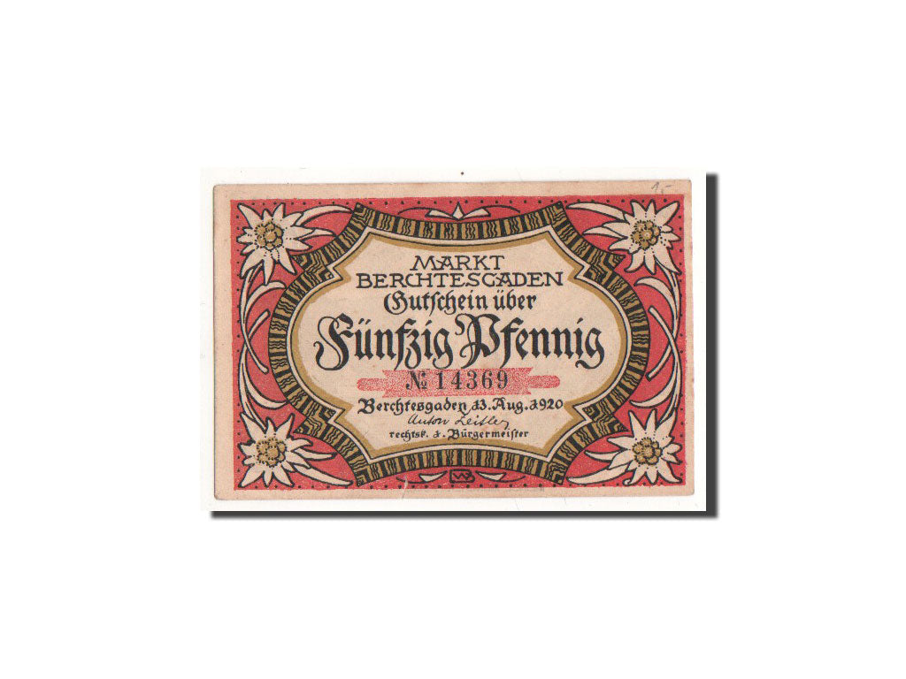 Banknote, Germany, Berchtesgaden, 50 Pfennig, paysage, 1920, 1920-08-13