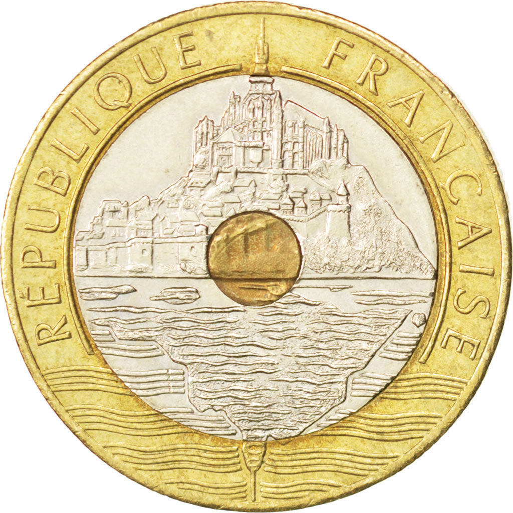 FRANCE, Mont Saint Michel, 20 Francs, 1992, KM #1008.2, AU(55-58),...