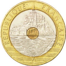 FRANCE, Mont Saint Michel, 20 Francs, 1992, KM #1008.2, AU(55-58),...