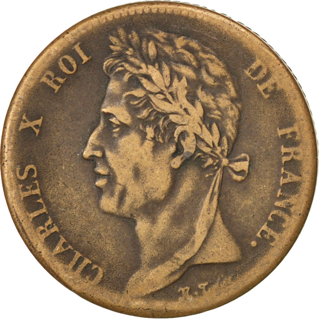 Coin, FRENCH COLONIES, Charles X, 5 Centimes, 1830, Paris, EF(40-45), Bronze