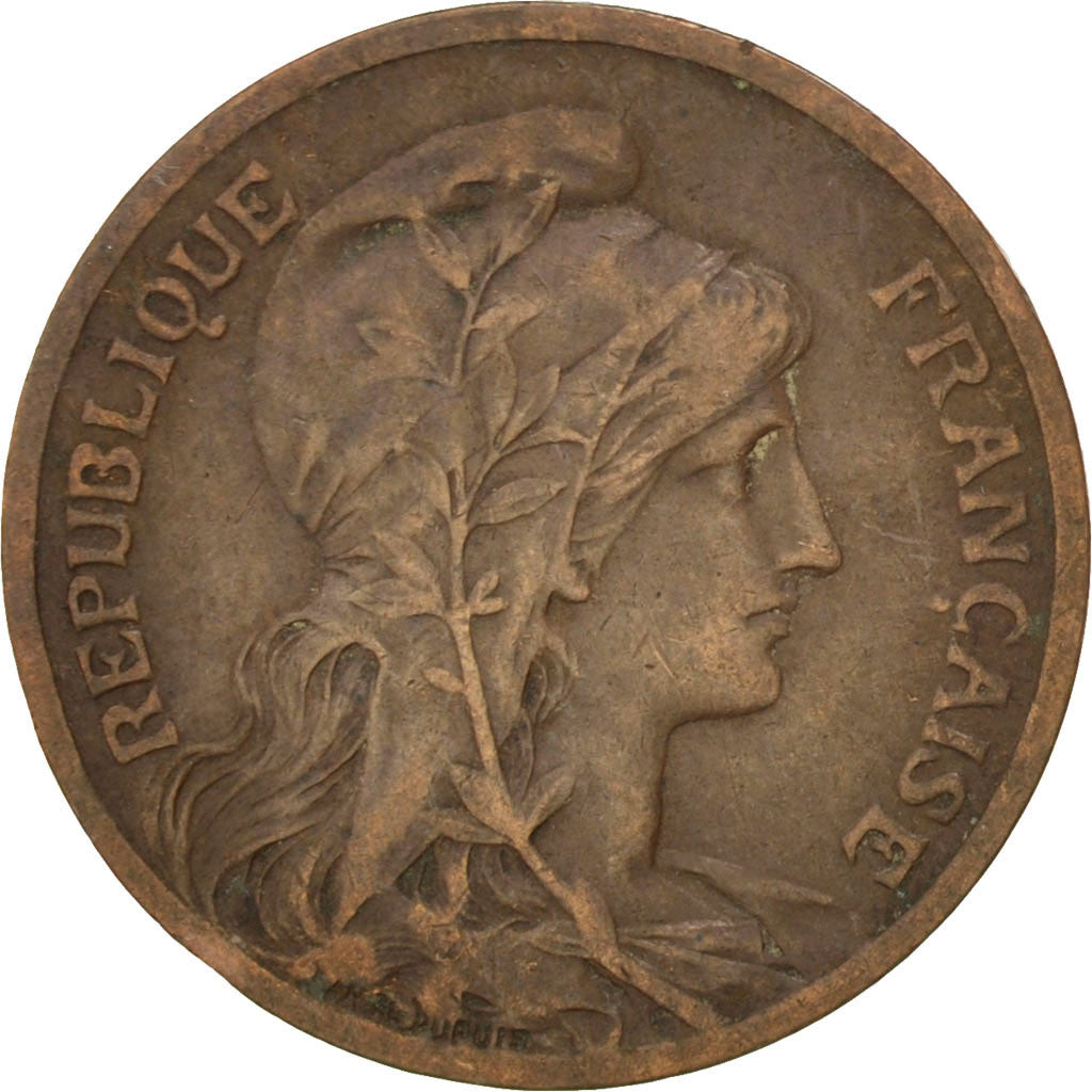 FRANCE, Dupuis, 5 Centimes, 1898, Paris, KM #842, VF(30-35), Bronze, 25.1,...