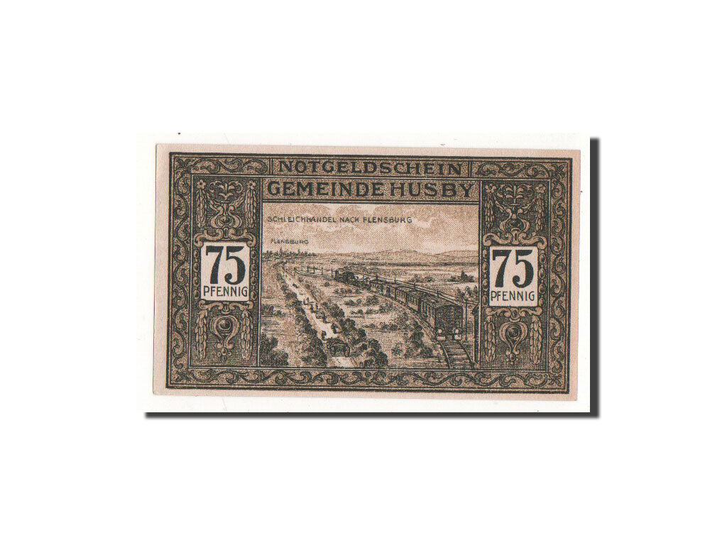Germany, Husby, 75 Pfennig, train, O.D, UNC(65-70), Mehl:637.1a