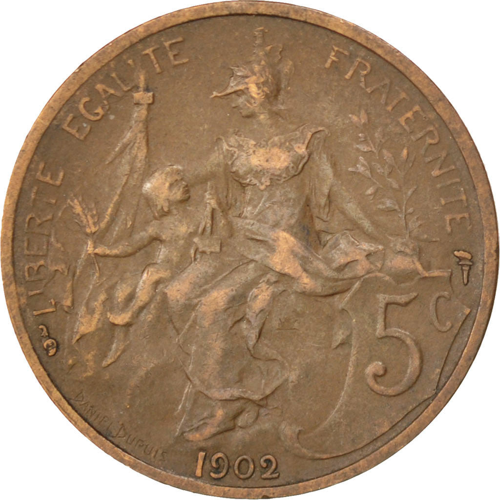 Monnaie, France, Dupuis, 5 Centimes, 1902, Paris, TTB, Bronze, KM:842