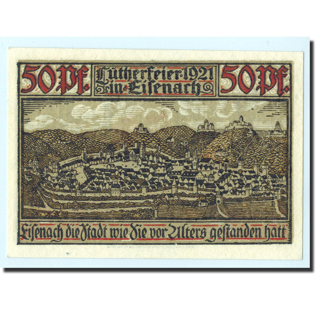 Germany, Eisenach Stadt, 50 Pfennig, paysage, 1921, UNC(65-70), Mehl:320.2a