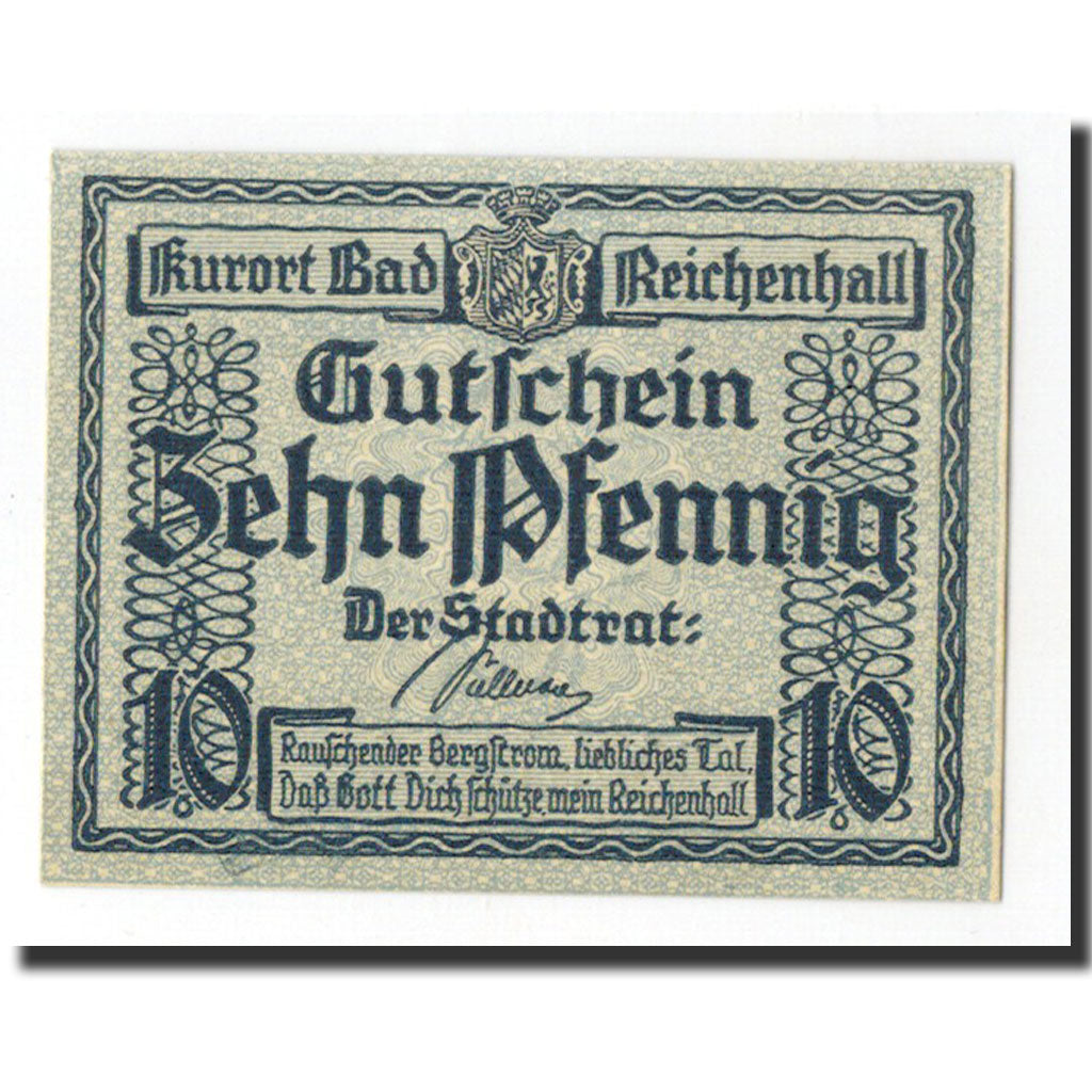 Germania, Bad Reichenhall, 10 Pfennig, Ecusson, 1919, FDS