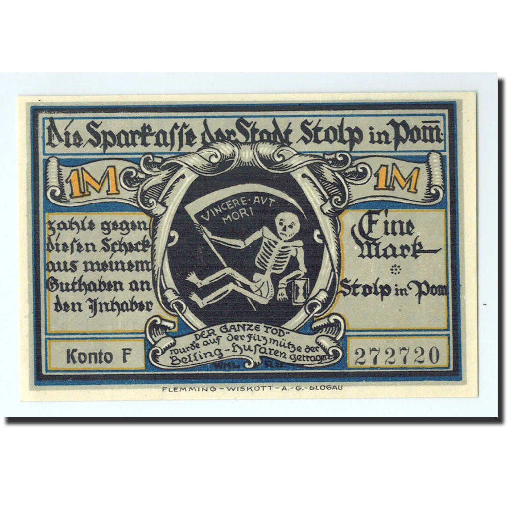 Germania, Stolp, 1 Mark, cavalier, O.D, FDS, Mehl:1275.3a
