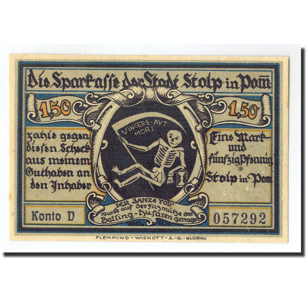 Germany, Stolp, 1.5 Mark, cavalier, O.D, UNC(65-70), Mehl:1275.3a