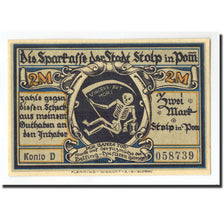 Germany, Stolp, 2 Mark, cavalier, O.D, UNC(65-70), Mehl:1275.3a