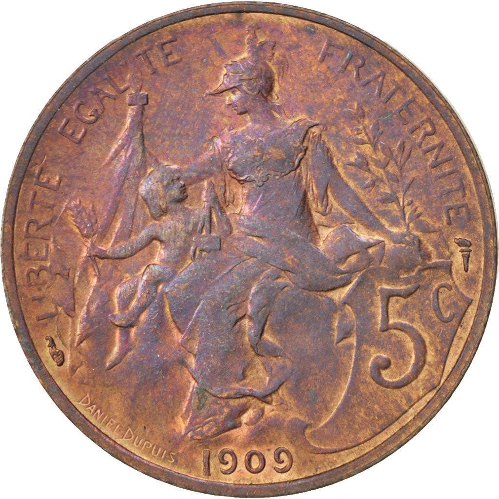 Monnaie, France, Dupuis, 5 Centimes, 1909, Paris, TTB+, Bronze, KM:842