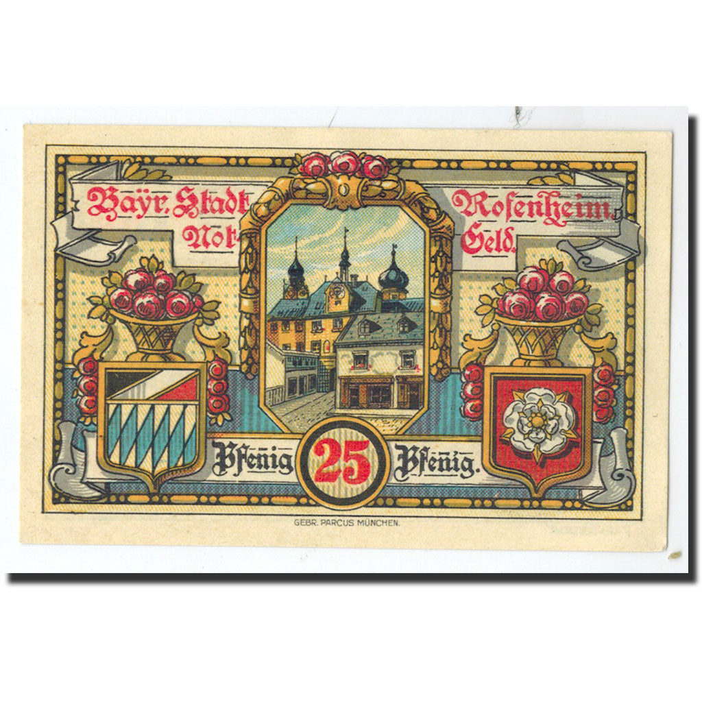 Banknote, Germany, Rosenheim, 25 Pfennig, Ville, 1921, 1921-02-16, UNC(65-70)