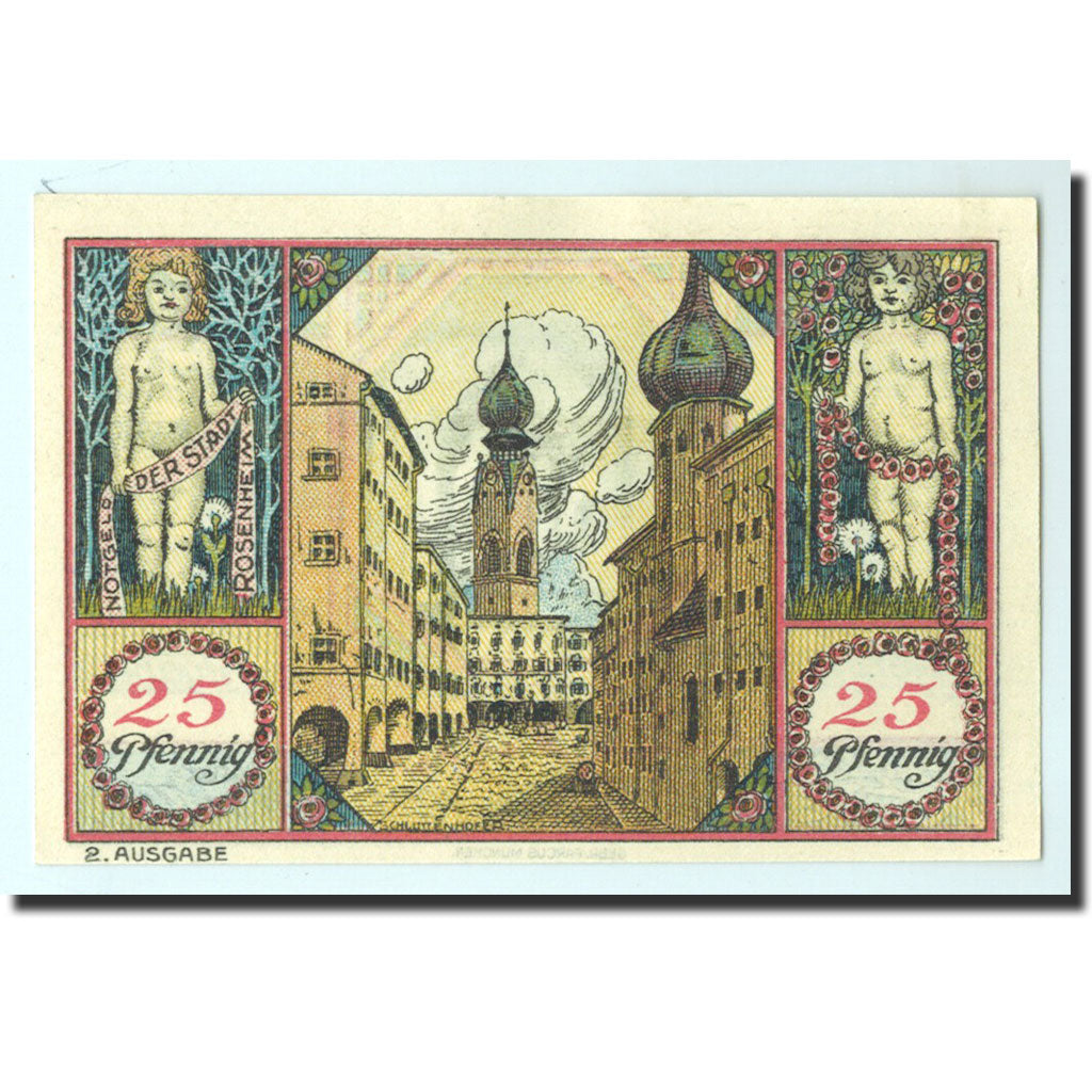 Banknote, Germany, Rosenheim, 25 Pfennig, ruelle, 1921, 1921-02-16, UNC(65-70)