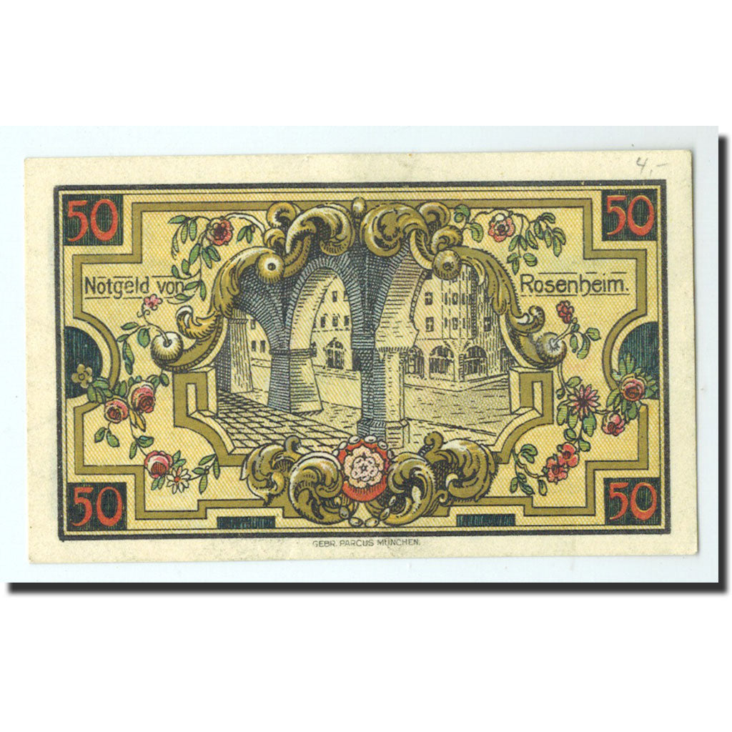 Banknote, Germany, Rosenheim, 50 Pfennig, voute, 1921, 1921-02-16, UNC(65-70)