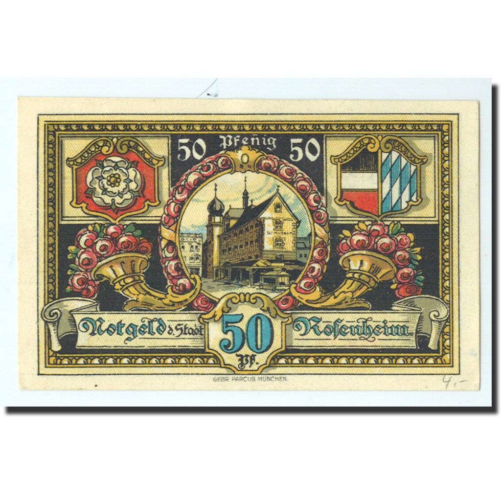 Banknote, Germany, Rosenheim, 50 Pfennig, Batiment, 1921, 1921-02-16