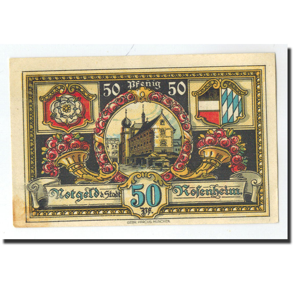 Banknote, Germany, Rosenheim, 50 Pfennig, Batiment, 1921, 1921-02-16