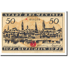 Banknote, Germany, Bremen, 50 Pfennig, personnage, 1921, 1921-09-15, UNC(65-70)