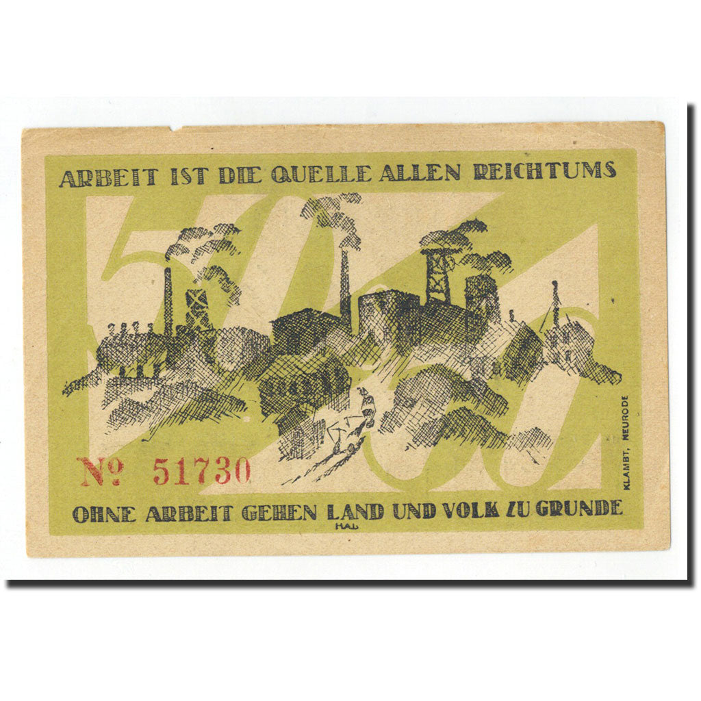 Banknote, Germany, Neurode, 50 Pfennig, Usine, 1921, 1921-01-01, UNC(60-62)