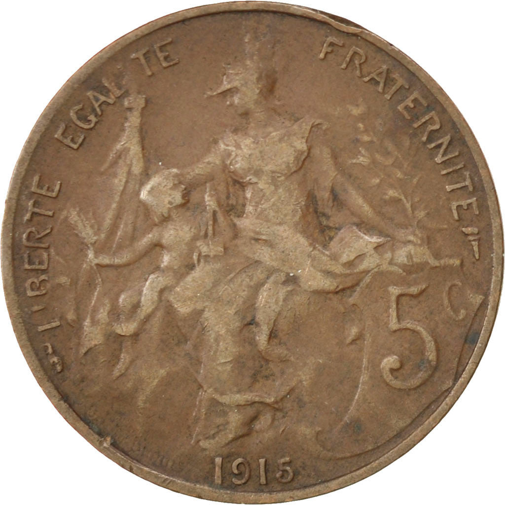 Monnaie, France, Dupuis, 5 Centimes, 1915, Paris, TB+, Bronze, KM:842