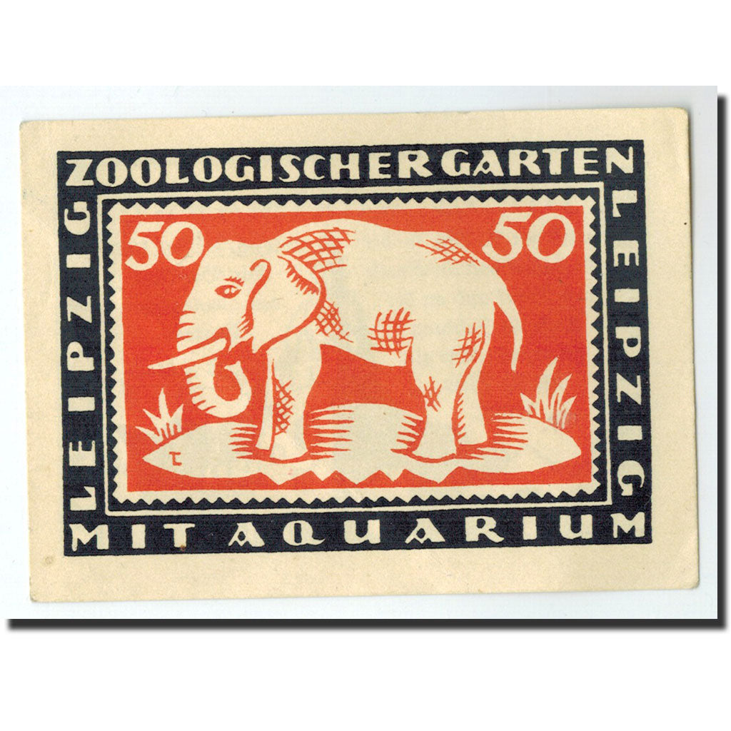 Banknote, Germany, Leipzig Stadt, 50 Pfennig, elephant, 1921, 1921-05-03