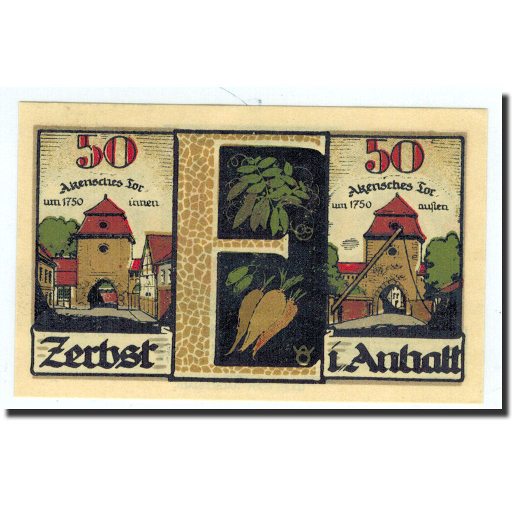 Germania, Zerbst, 50 Pfennig, rempart 5, 1921, 1921-07-01, FDS, Mehl:1469.2