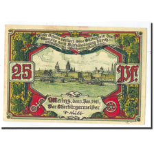 Banknote, Germany, Mainz Stadt, 25 Pfennig, Eglise, 1921, 1921-01-01