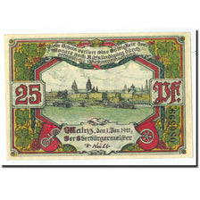 Banknote, Germany, Mainz Stadt, 25 Pfennig, Eglise, 1921, 1921-01-01