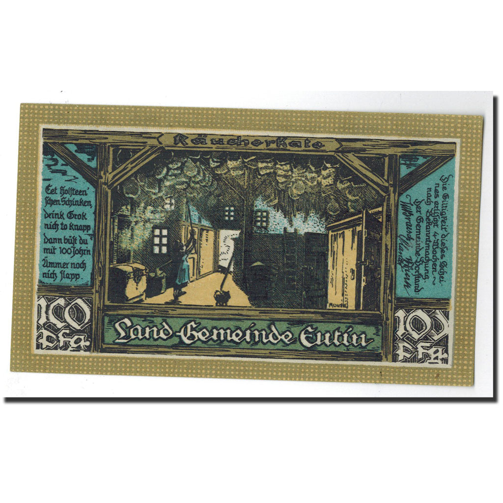 Banknote, Germany, Eutin Stadt, 100 Pfennig, oiseau, O.D, Undated, UNC(65-70)