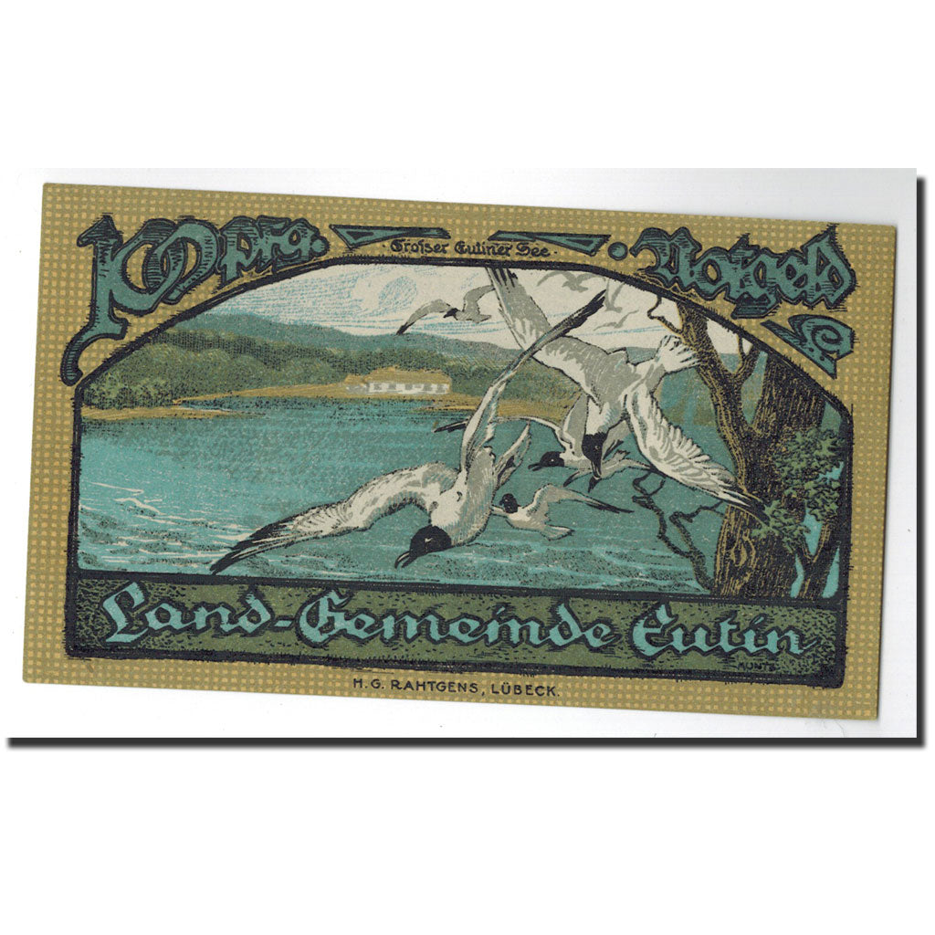 Banknote, Germany, Eutin Stadt, 100 Pfennig, oiseau, O.D, Undated, UNC(65-70)