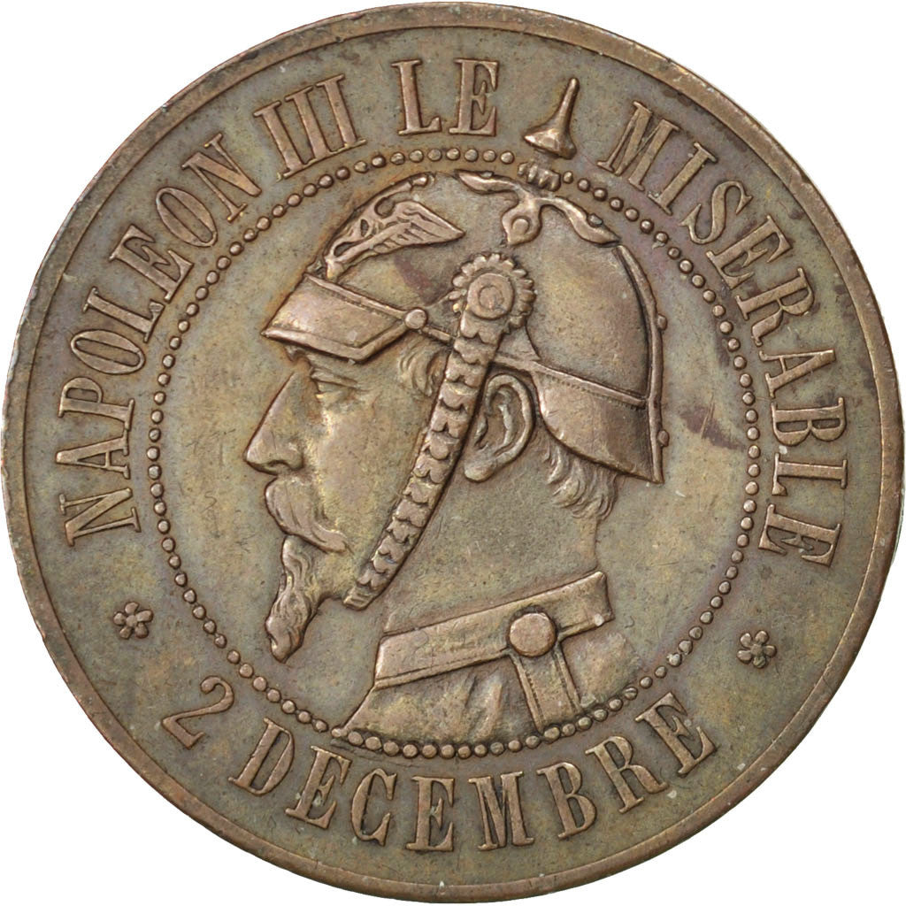 Moneta, Francia, 10 Centimes, 1870, BB+, Bronzo