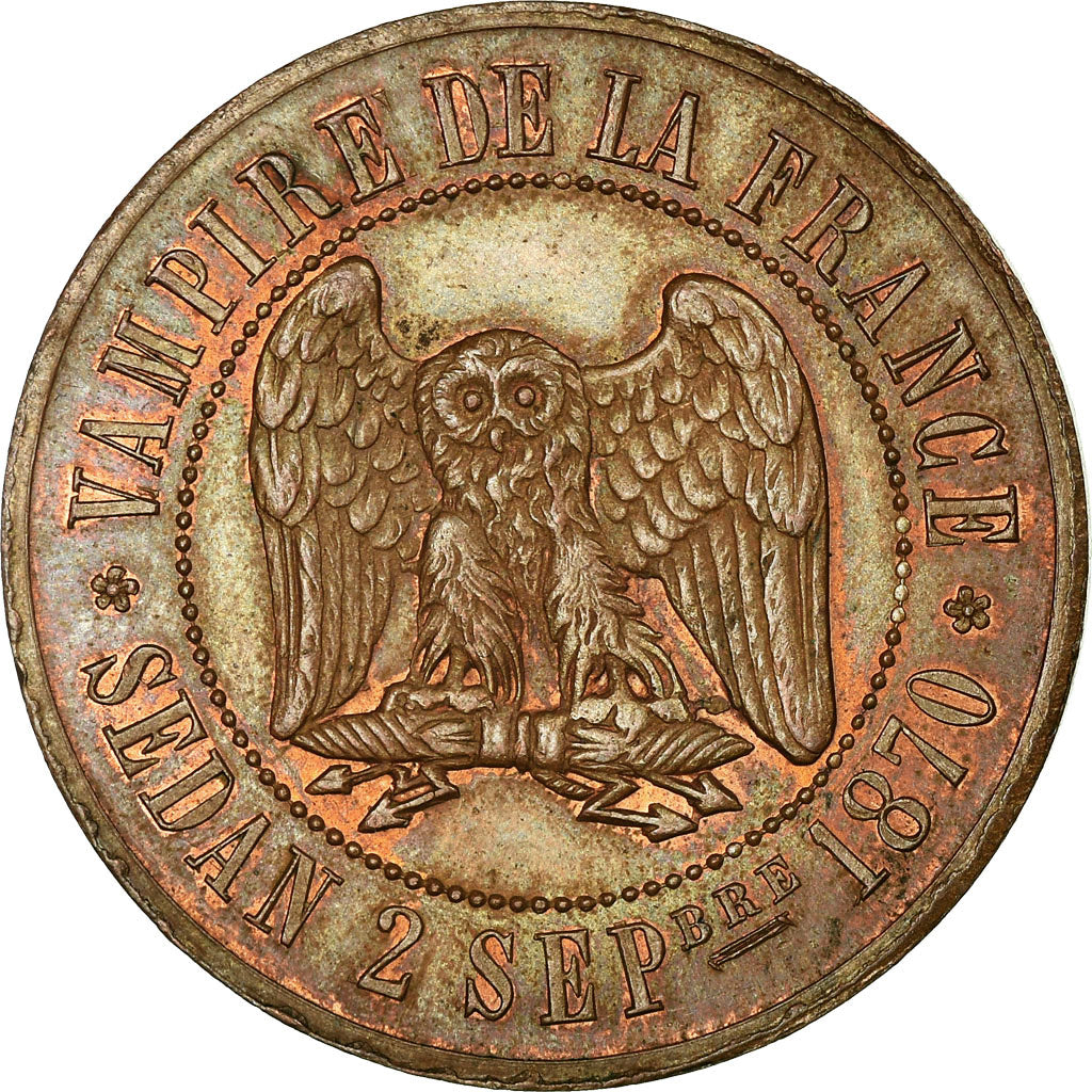 Münze, Frankreich, 10 Centimes, 1870, VZ, Bronze