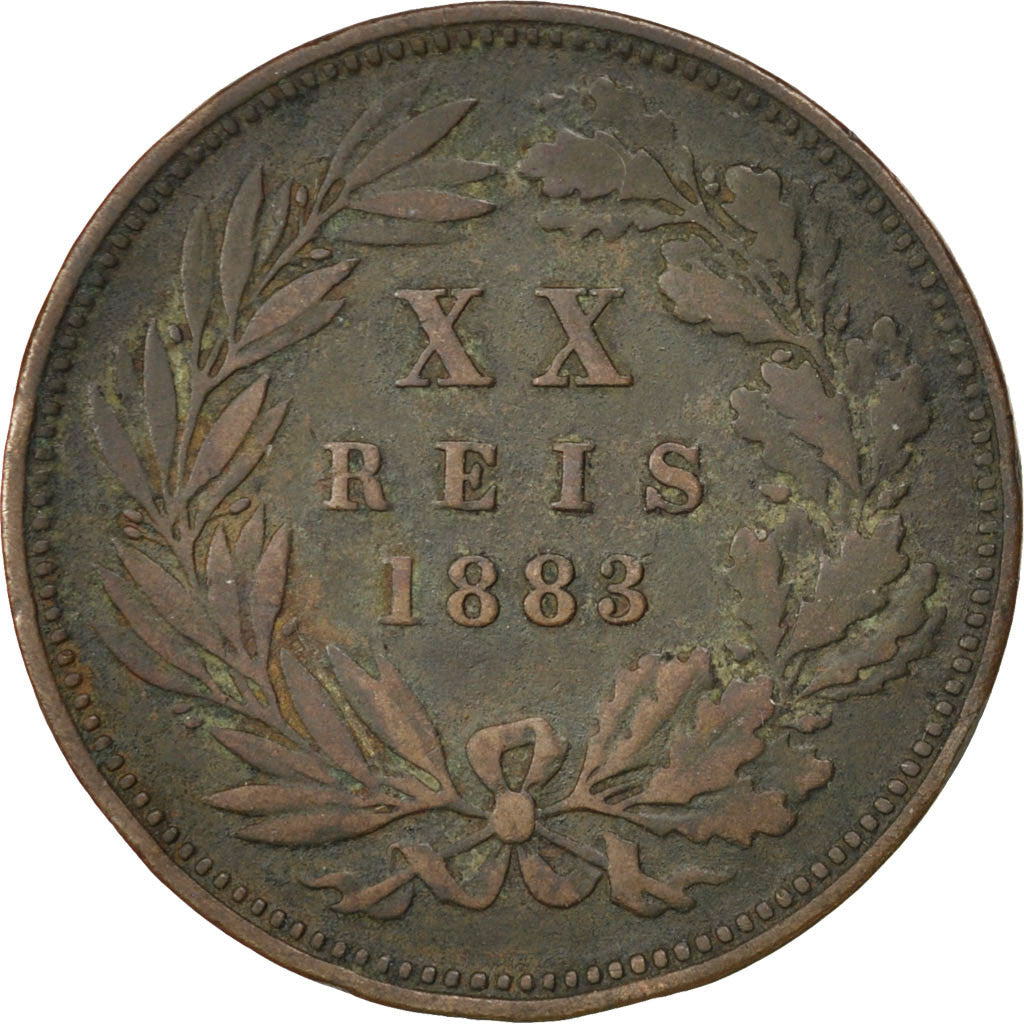 Monnaie, Portugal, Luiz I, 20 Reis, 1883, TB+, Bronze, KM:527