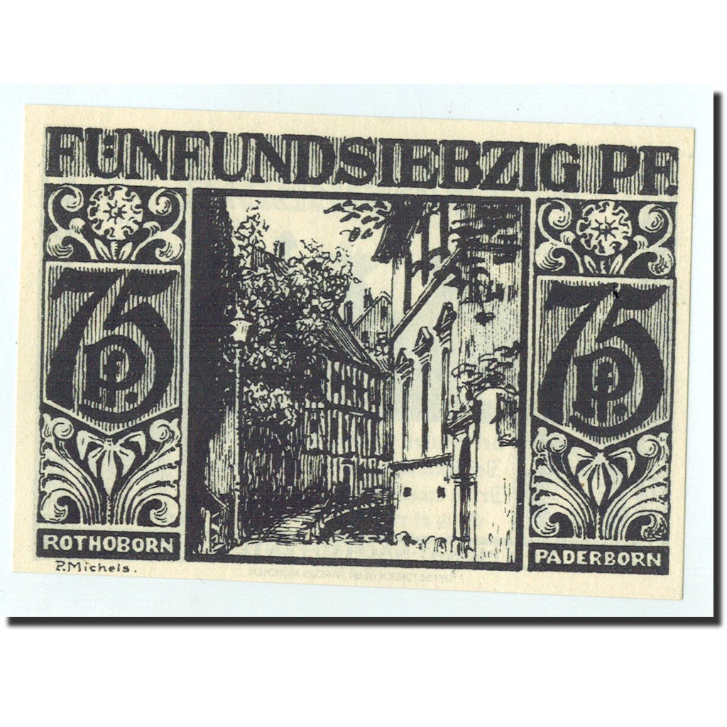 Banknote, Germany, Paderborn, 75 Pfennig, ruelle, 1921, 1921-11-10, UNC(65-70)