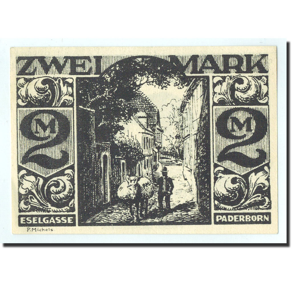 Banknote, Germany, Paderborn, 2 Mark, ruelle, 1921, 1921-11-10, UNC(65-70)