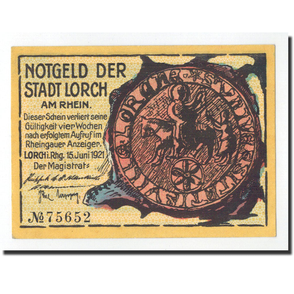 Banknote, Germany, Lorch, 25 Pfennig, personnage, 1921, 1921-06-15, UNC(65-70)