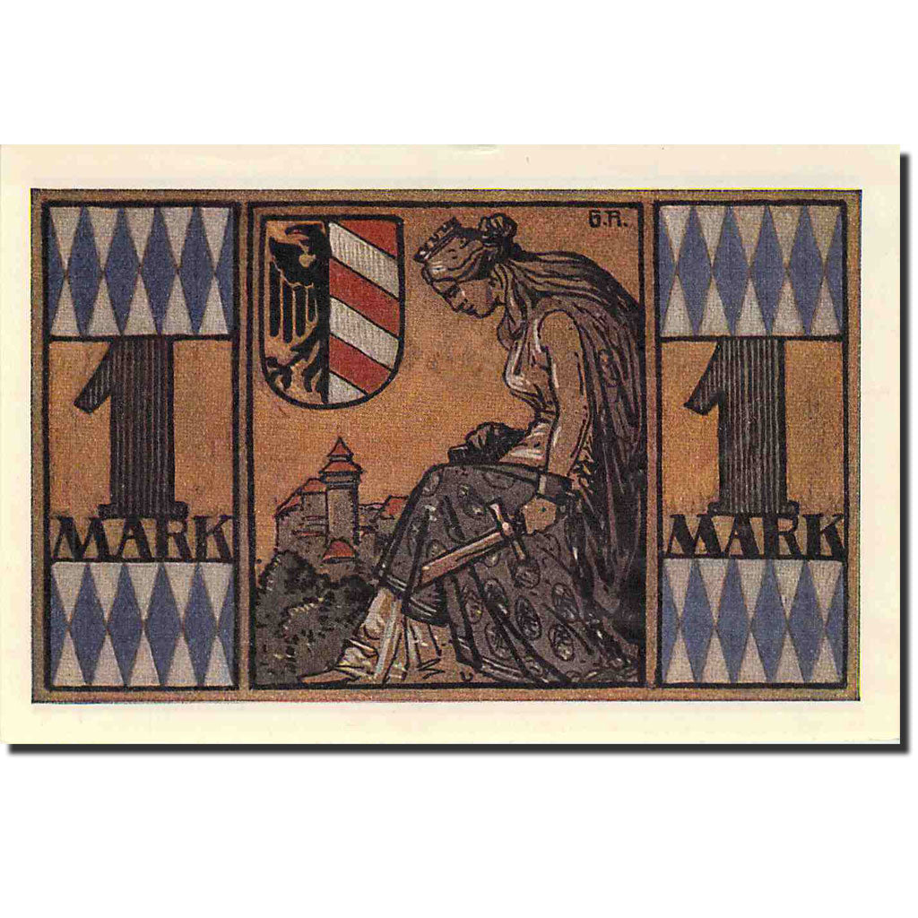 Biljet, Duitsland, Nürnberg, 1 Mark, personnage 1, 1921, 1921-07-17, SPL