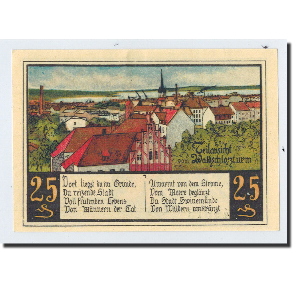 Banknote, Germany, Swinemünde, 25 Pfennig, paysage, O.D, Undated, UNC(65-70)