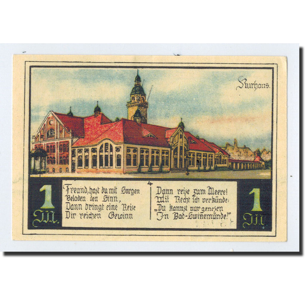 Banknote, Germany, Swinemünde, 1 Mark, Batiment, O.D, Undated, UNC(65-70)