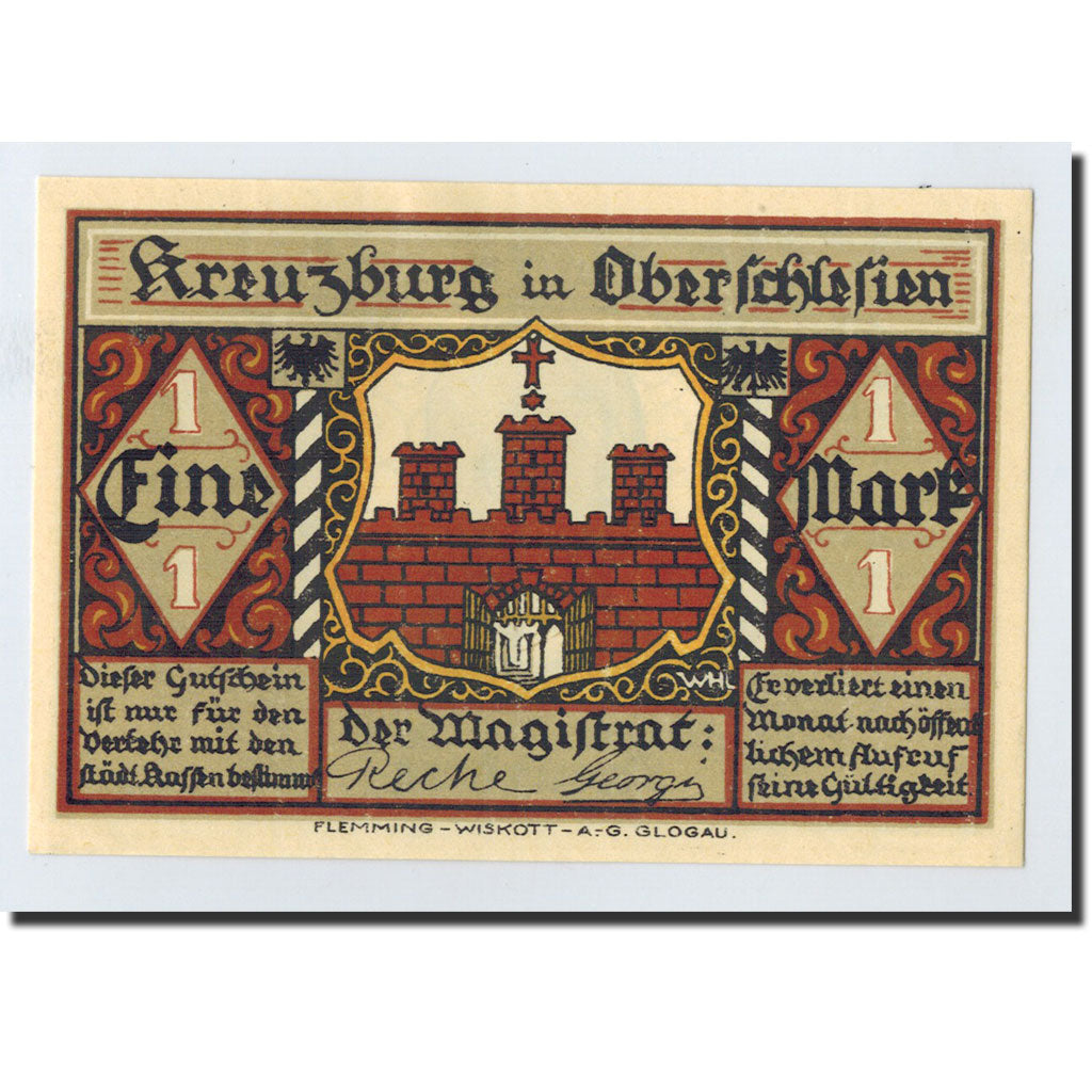 Banknote, Germany, Kreuzburg, 1 Mark, portrait, 1921, 1921-10-18, UNC(65-70)
