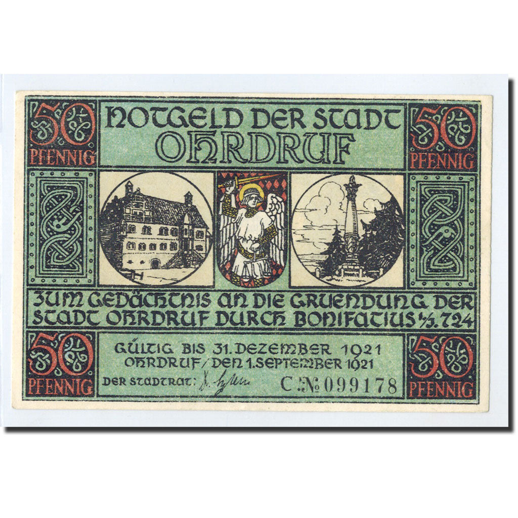 Banknote, Germany, Ohrdruf Stadt, 50 Pfennig, personnage 1, 1921, 1921-09-01
