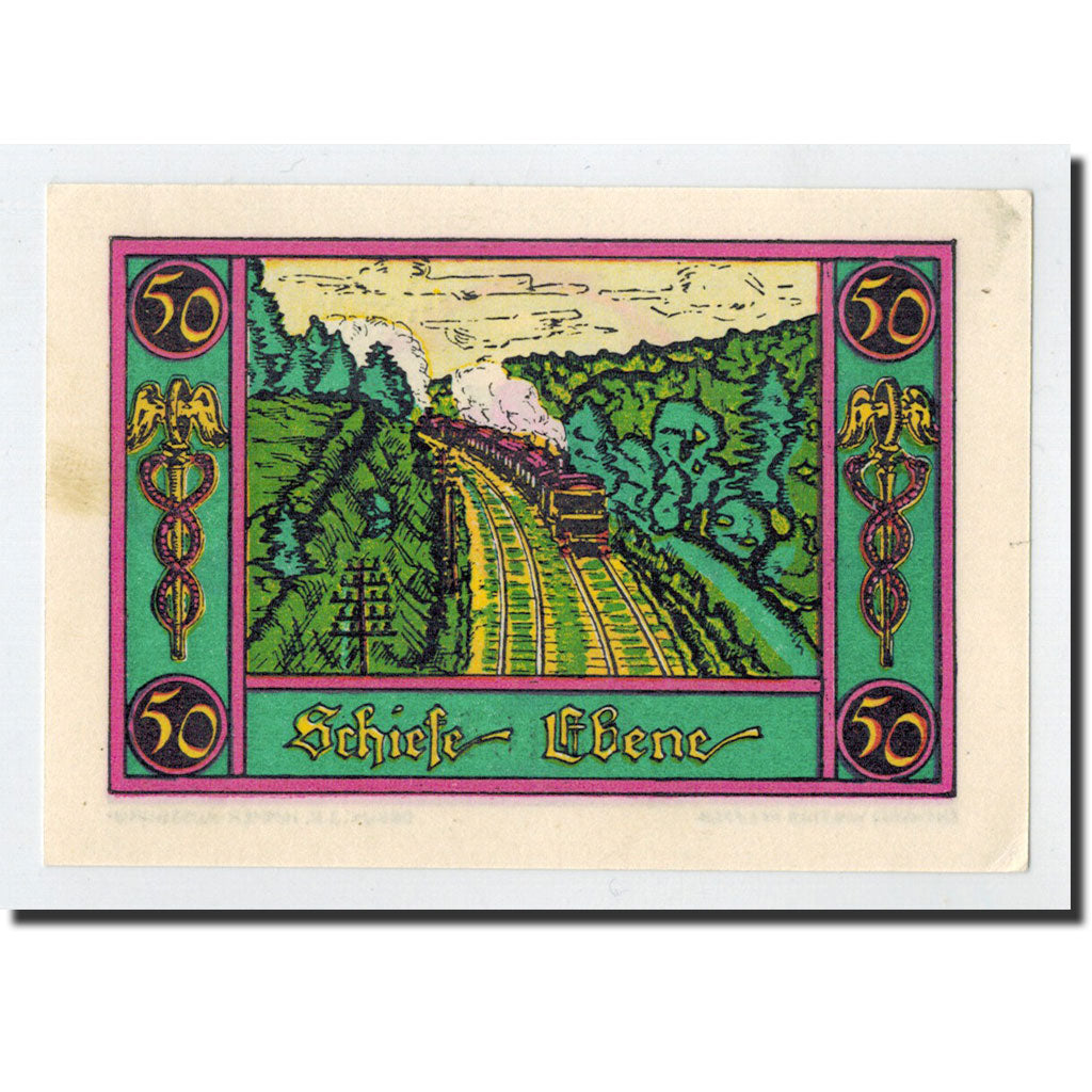 Banknote, Germany, Marktschorgast, 50 Pfennig, train, 1921, Undated, UNC(65-70)