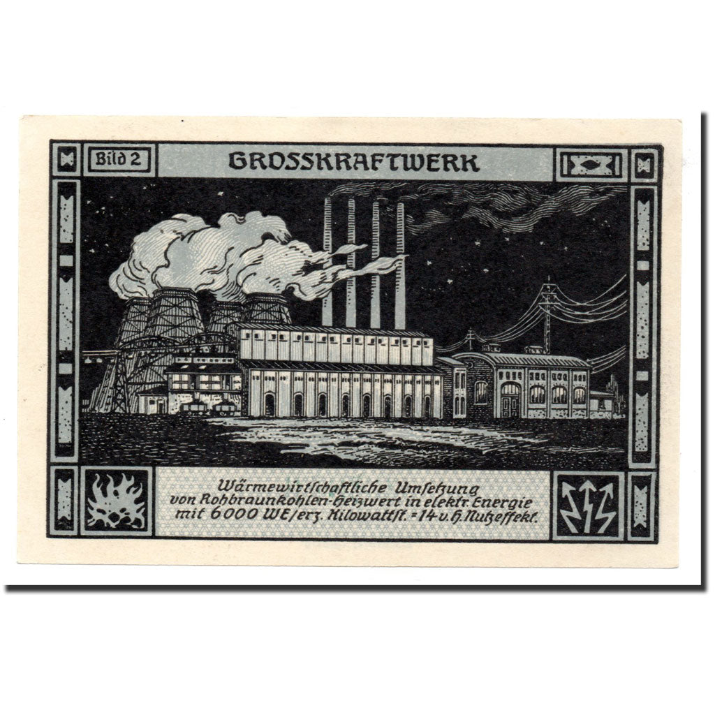 Banknote, Germany, Bitterfeld Stadt, 75 Pfennig, Usine, 1921, 1921-12-01