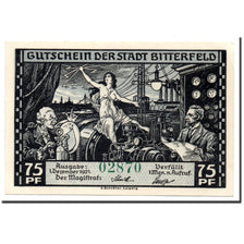 Banknote, Germany, Bitterfeld Stadt, 75 Pfennig, chemin de fer 1, 1921