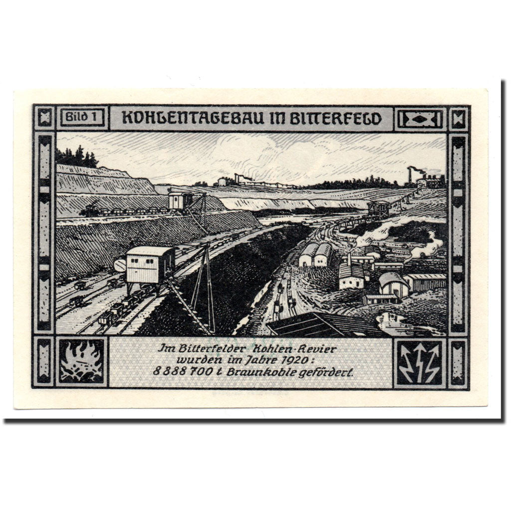 Banknote, Germany, Bitterfeld Stadt, 75 Pfennig, chemin de fer 1, 1921